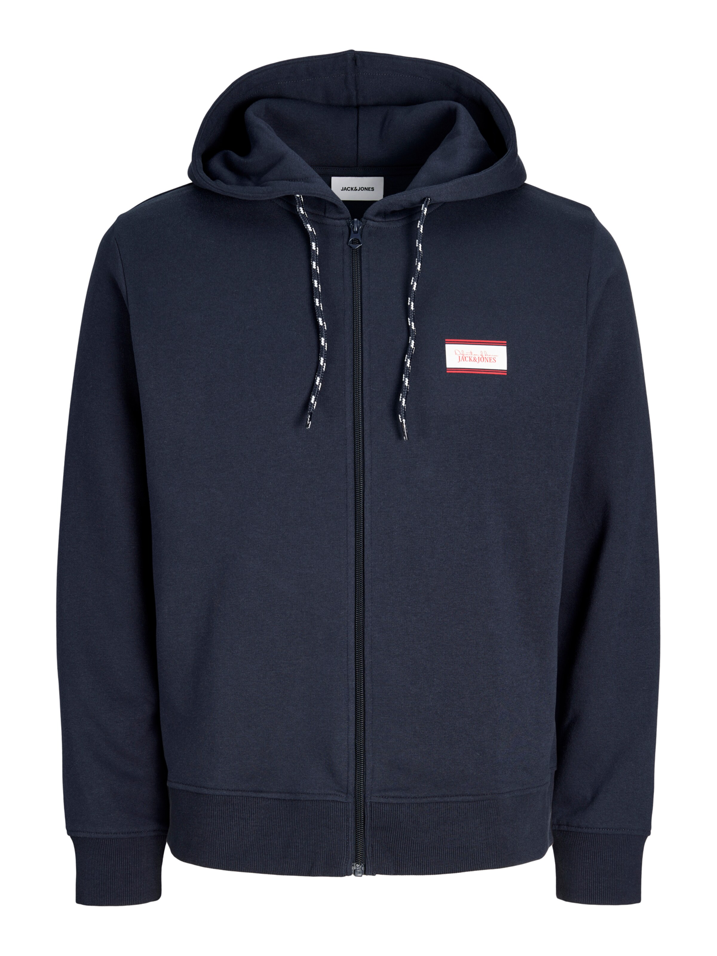 Jack & Jones Plus Zip-Up Hoodie 'JJBUSTER' in Blue: front