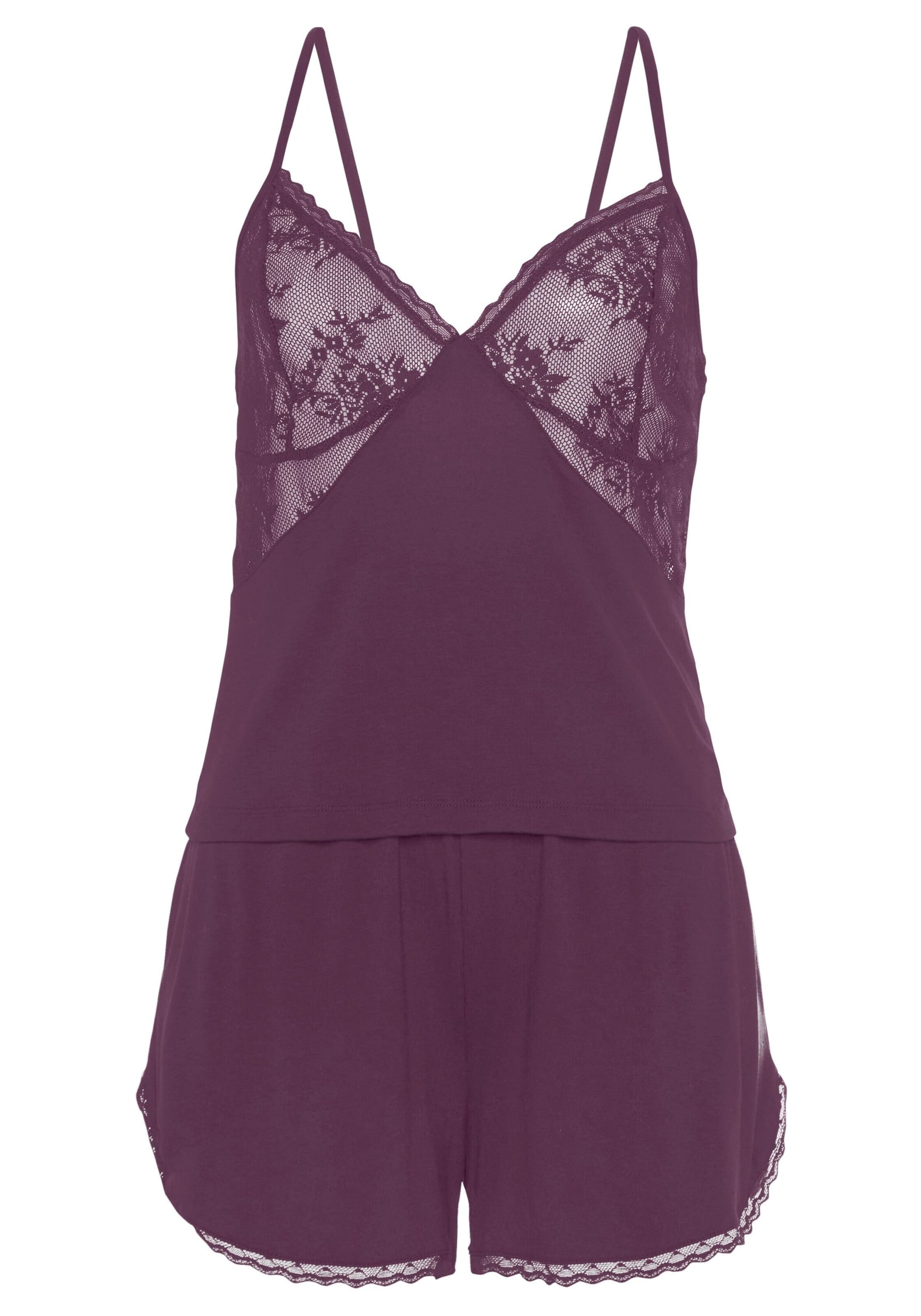 Bruno Banani Short Pajama Set in Purple: front