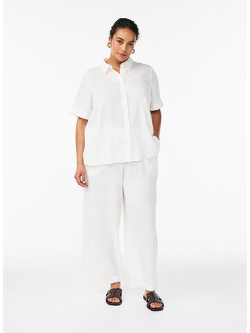 Wide leg Pantaloni 'VLINE' de la Zizzi pe alb