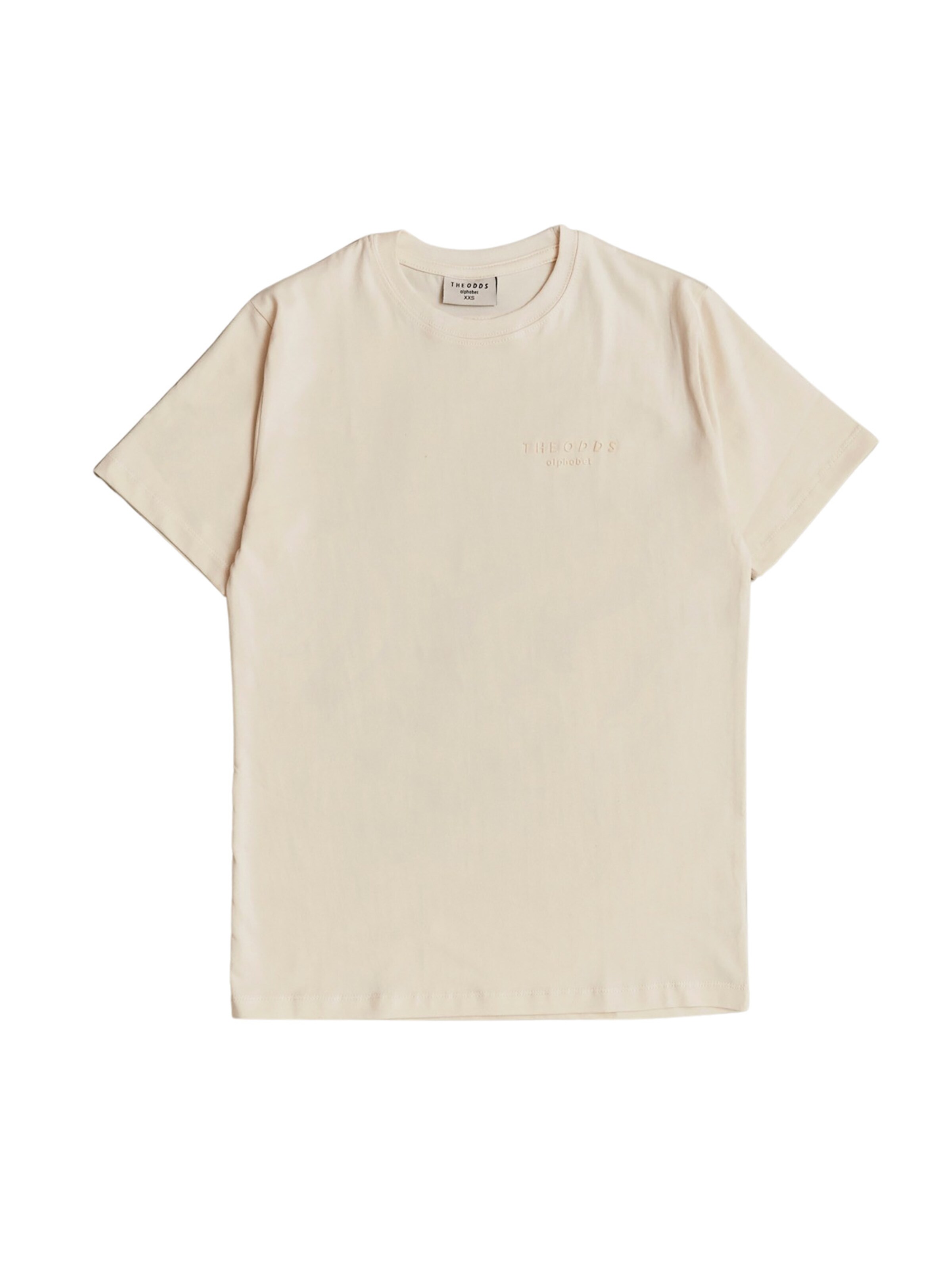 THE ODDS Shirt 'Regular Fit T-Shirt/ alphabet' in Beige: front