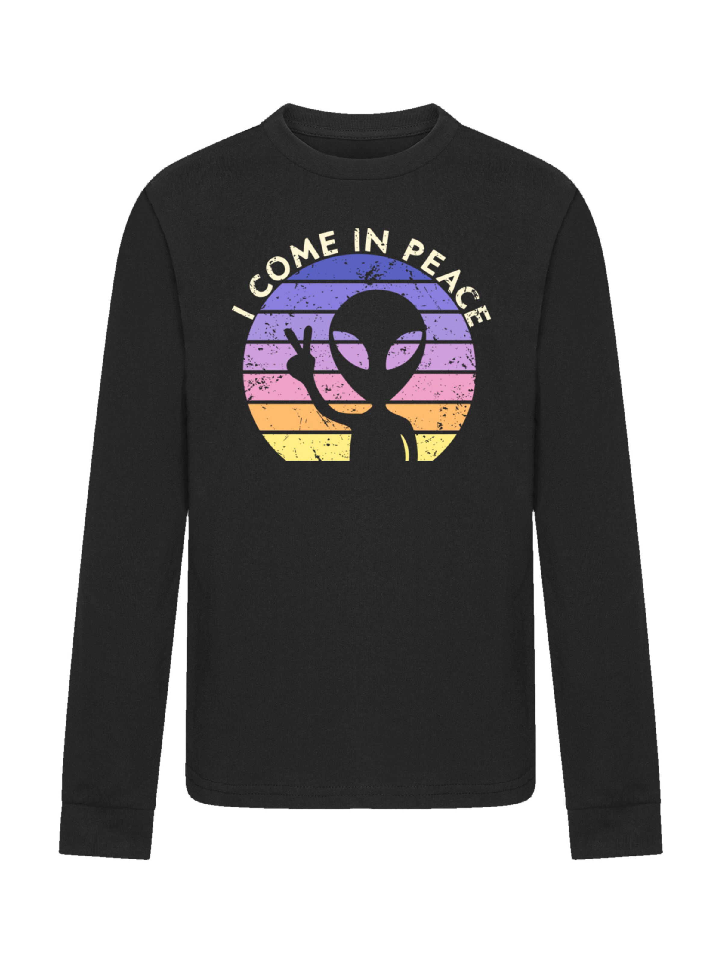 T-Shirt 'Alien Peace Sunset' F4NT4STIC en noir : devant