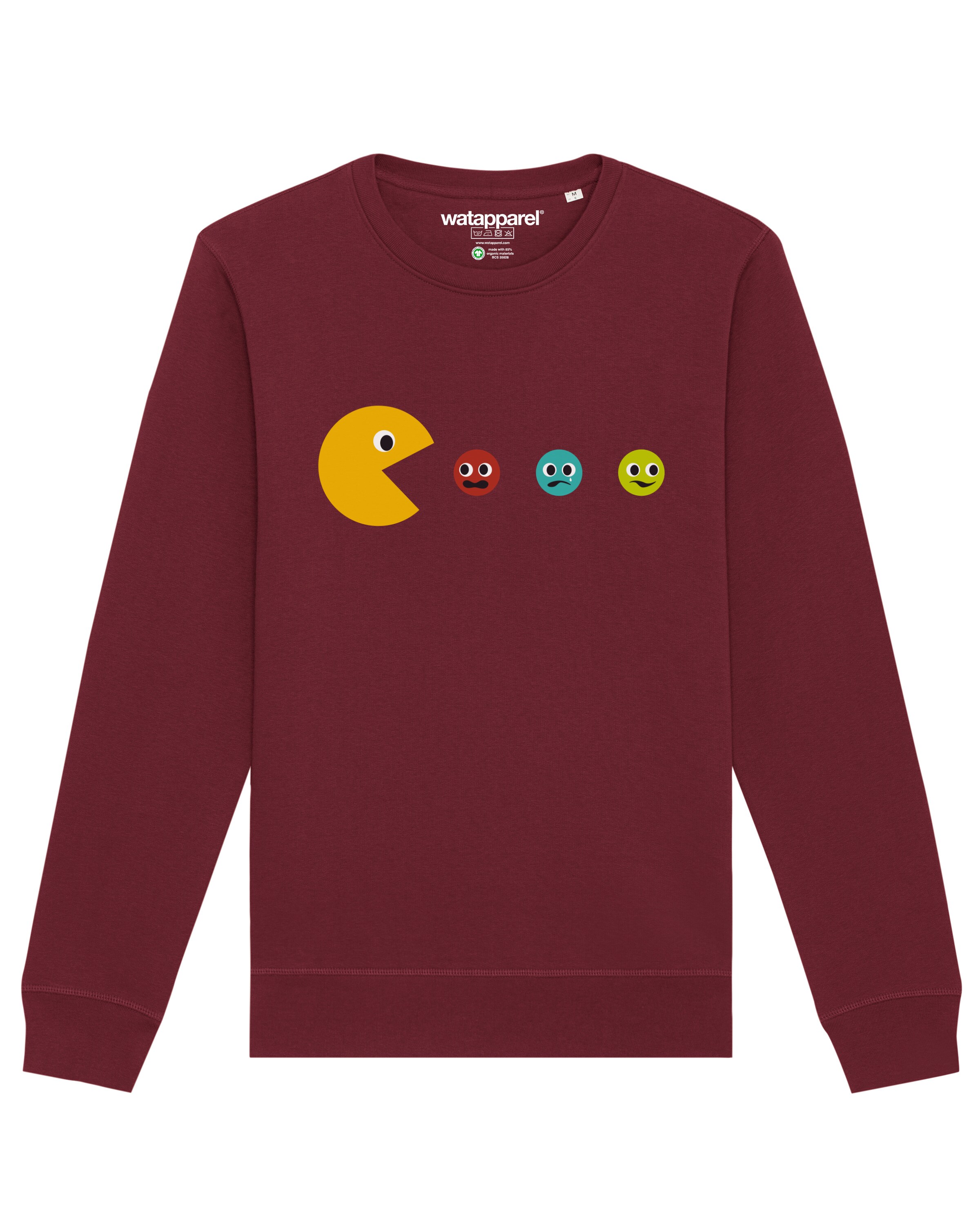 Sweat-shirt ' Pacmännchen ' Watapparel en rouge : devant