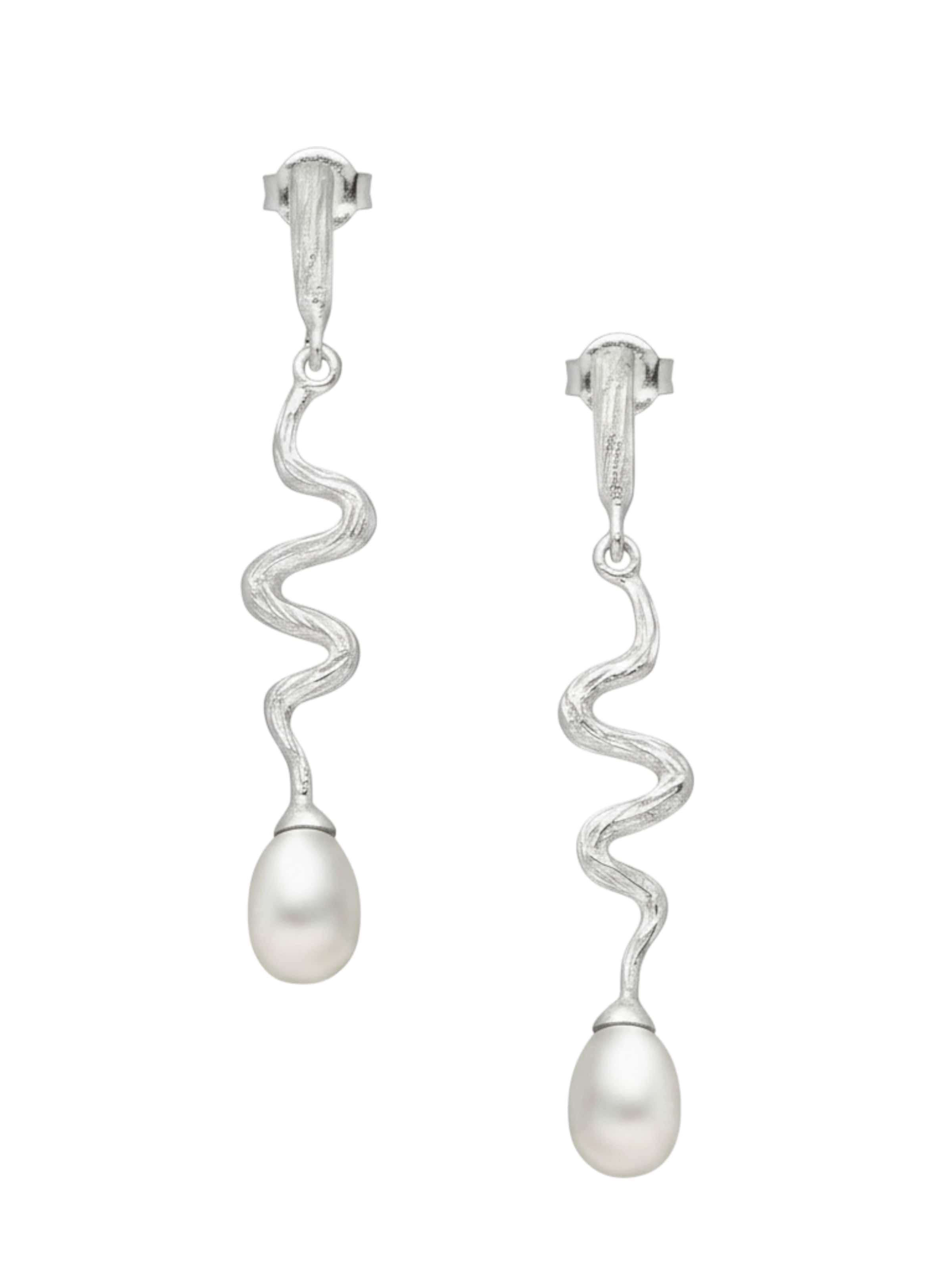 La Moda Me Ohrringe 'Wave'‌‌‌‌ in Silber: Vorderseite