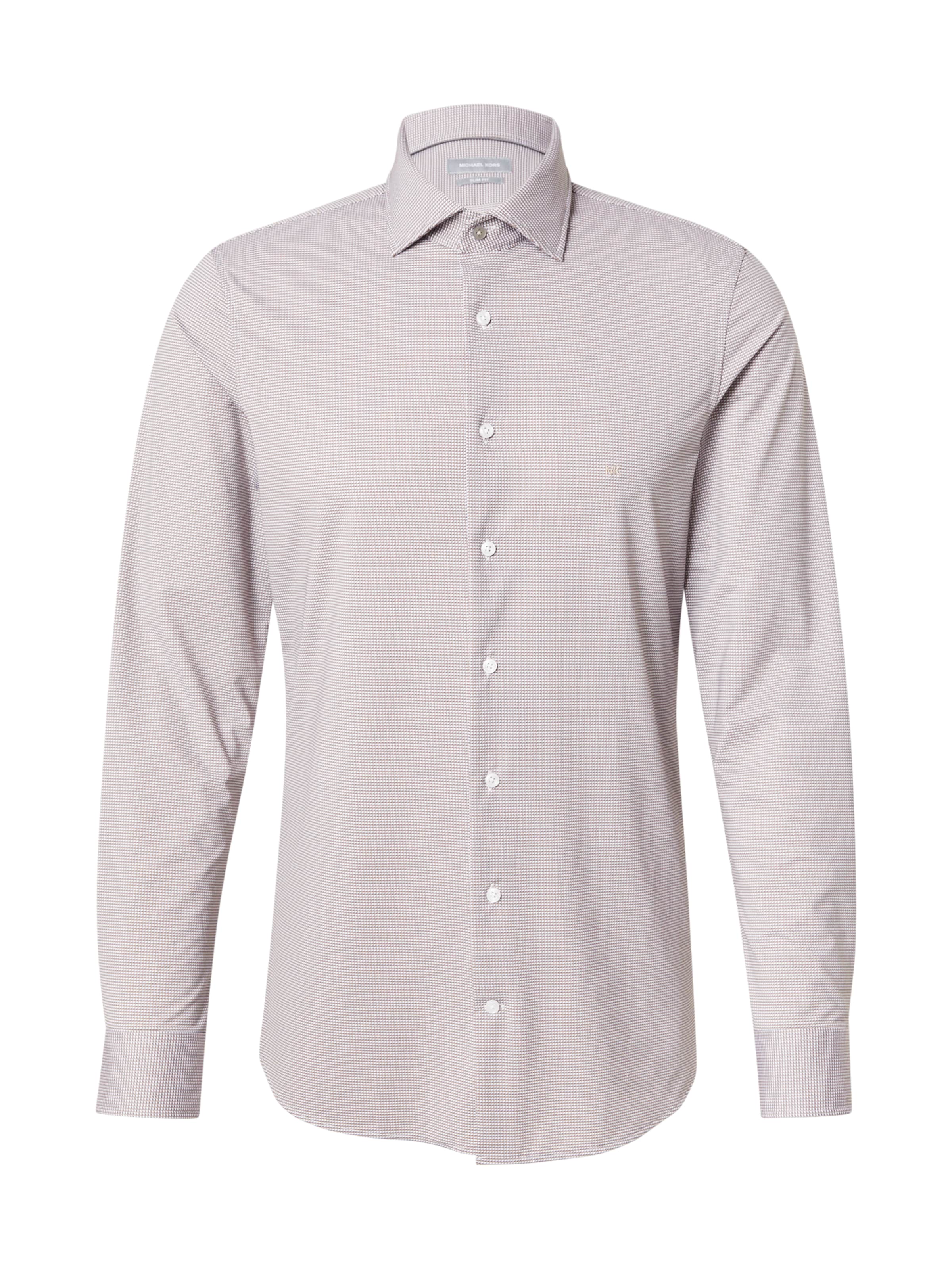 Michael Kors - Ajuste estrecho Camisa 'DOBBY' en marrón: frente