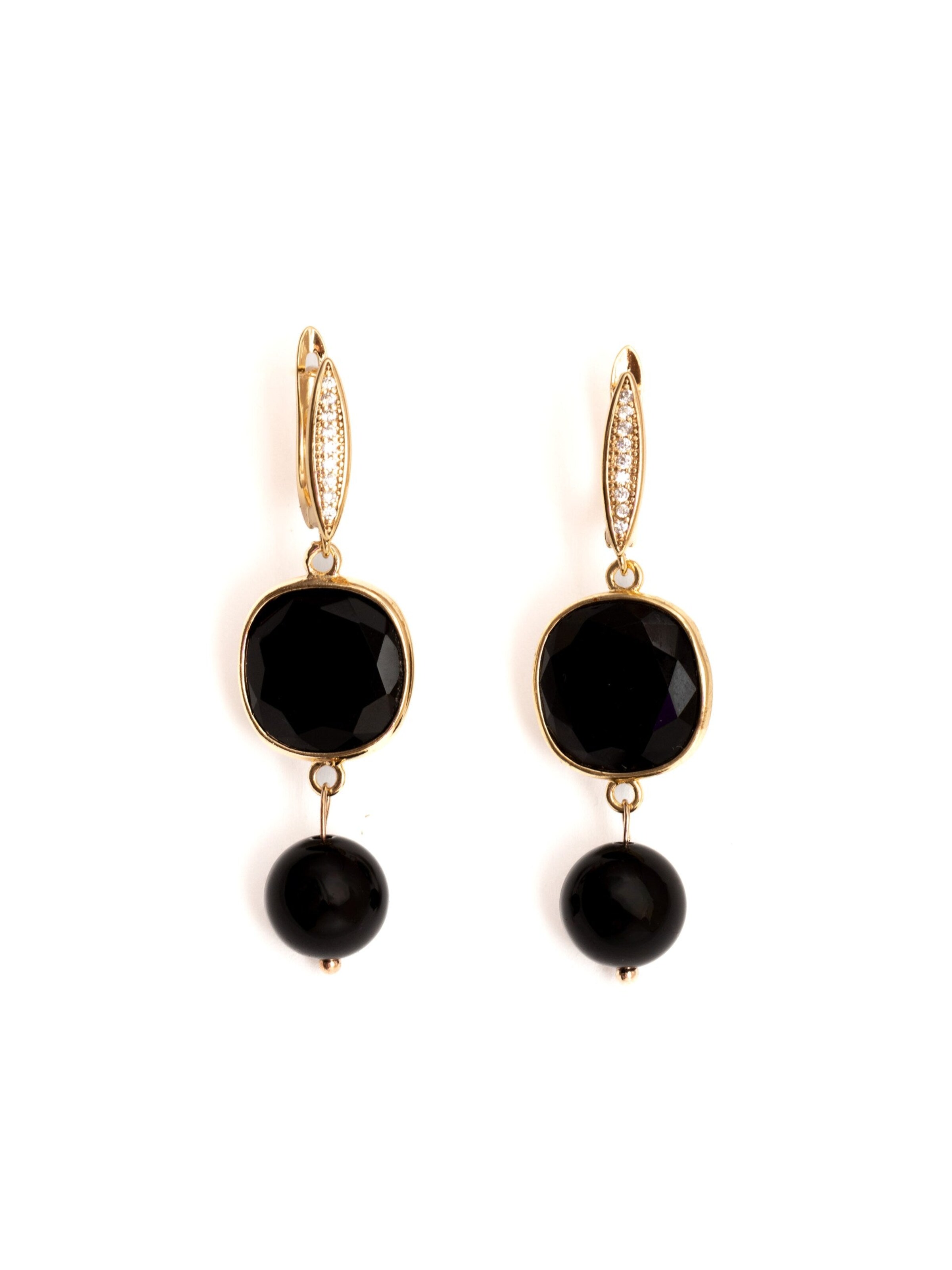 Secret Stones Ohrringe 'Black elegance' in Schwarz: Vorderseite