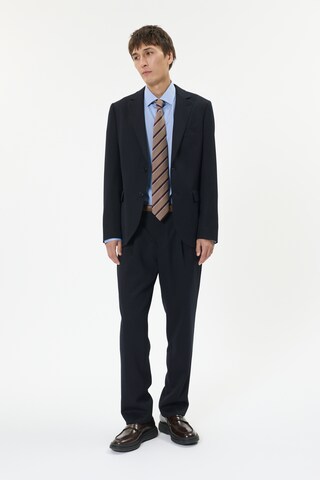 Matinique regular Bukser med lægfolder 'MAweller' i blå