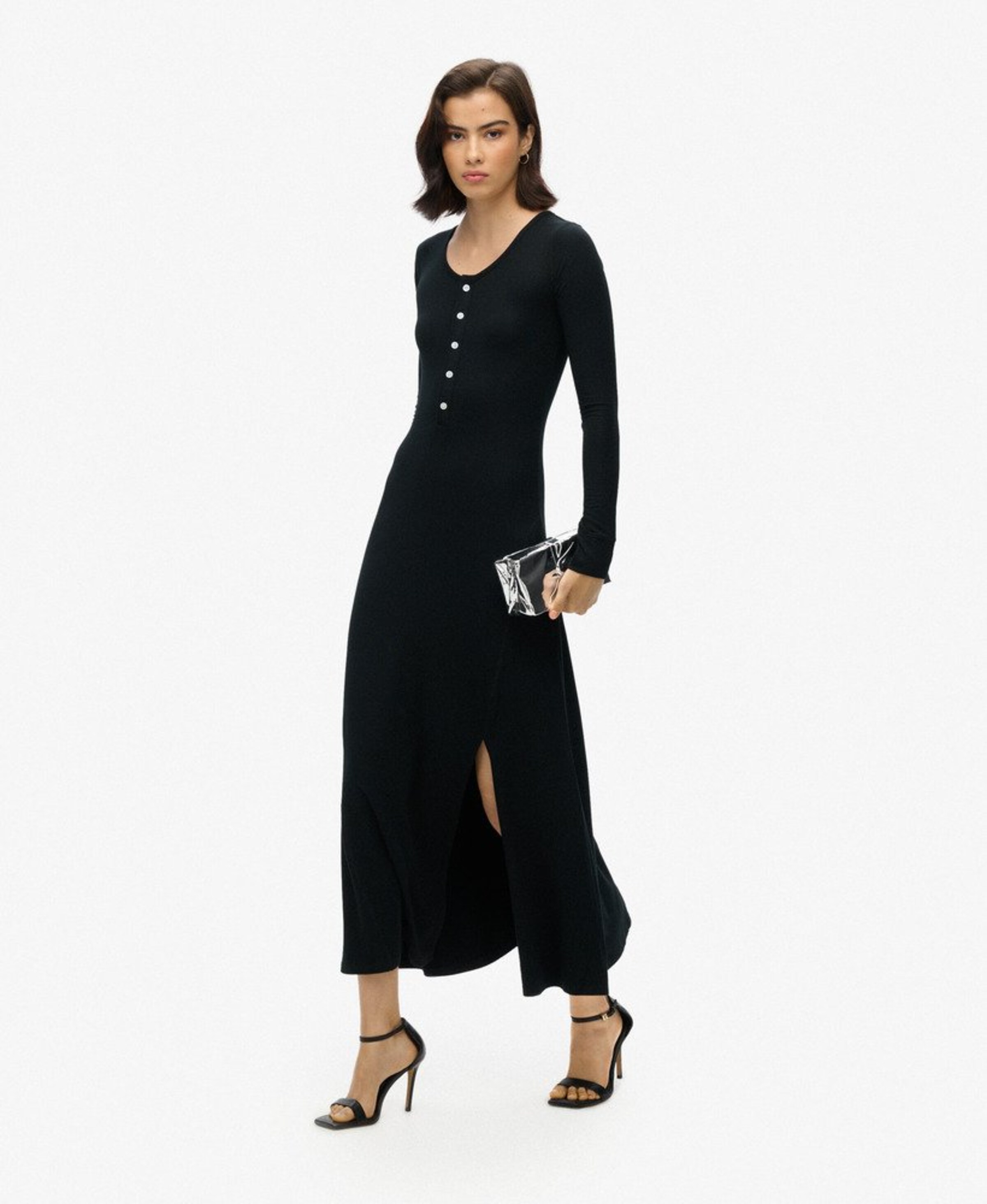 Superdry & Co Kleid 'Henley' in Schwarz