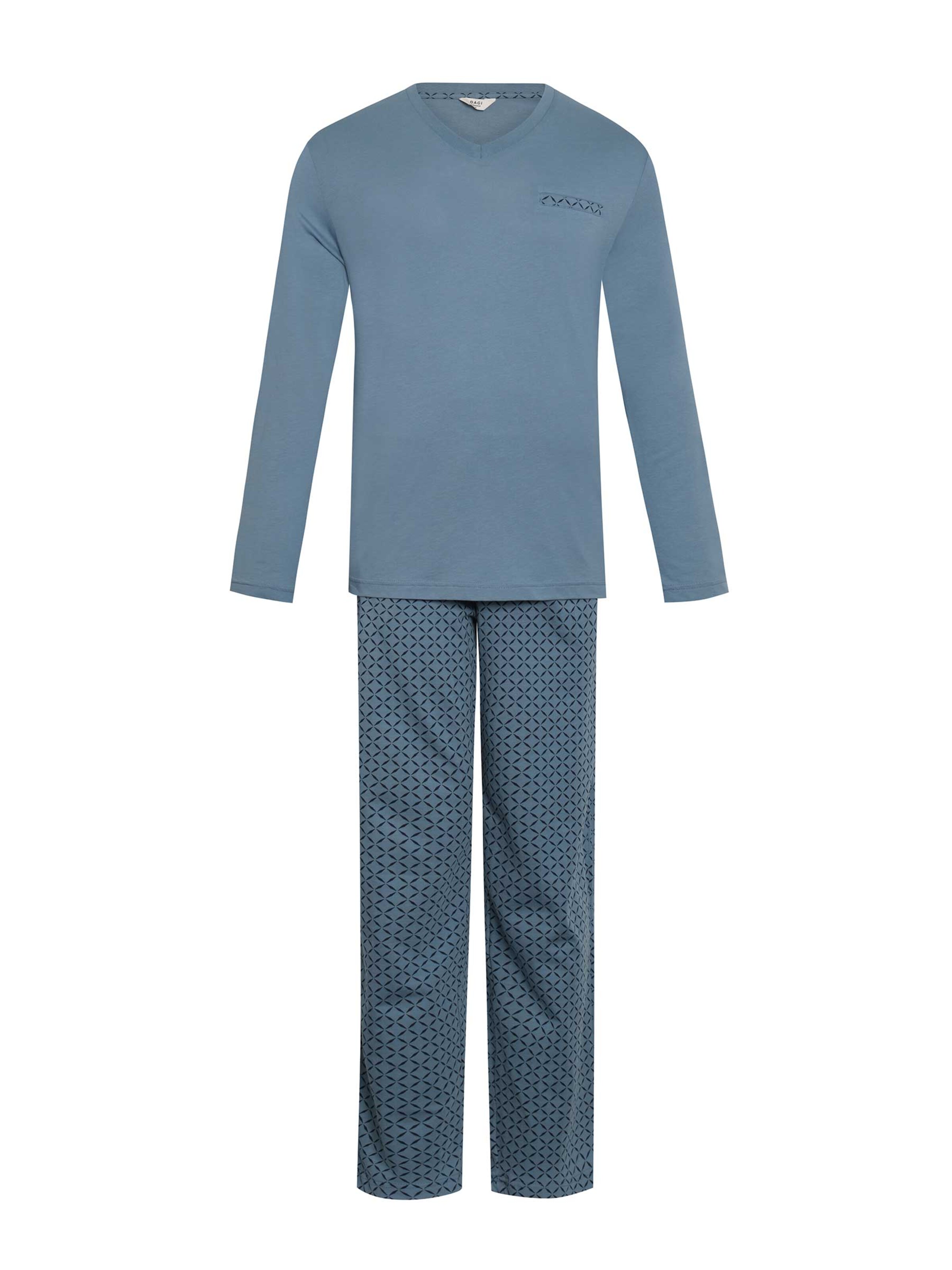 Dagi Pitkä pyjama värissä sininen: etupuoli