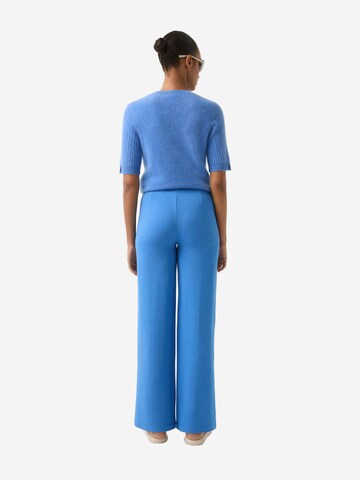 BOGNER Wide leg Pleat-Front Pants in Blue