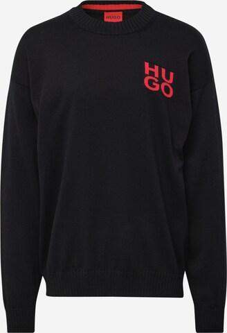 HUGO Sweater 'SAN CASSIANO' in Black: front