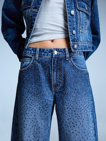 Wide Leg Jean Bershka en bleu