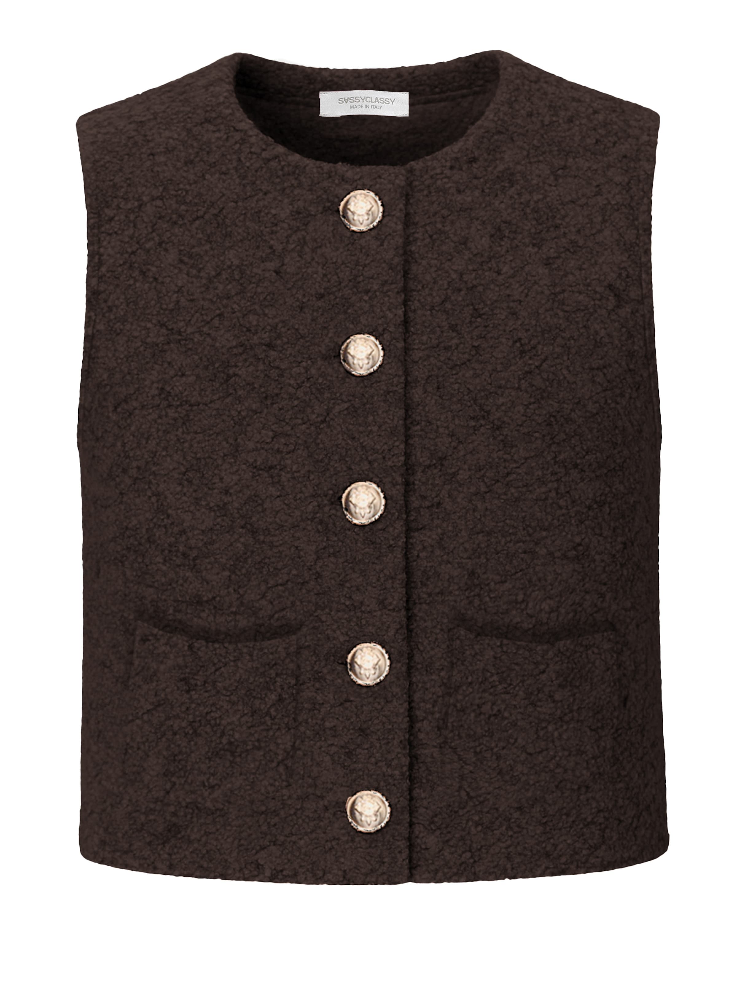 SASSYCLASSY Vest in Brown: front