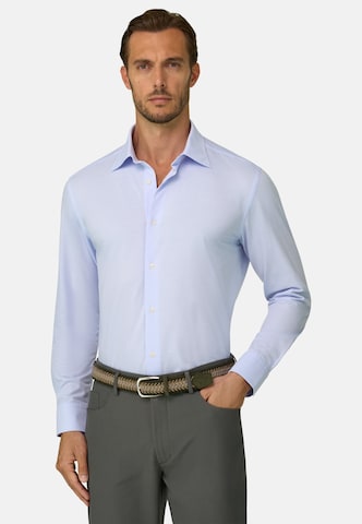 Coupe regular Chemise Boggi Milano en bleu : devant