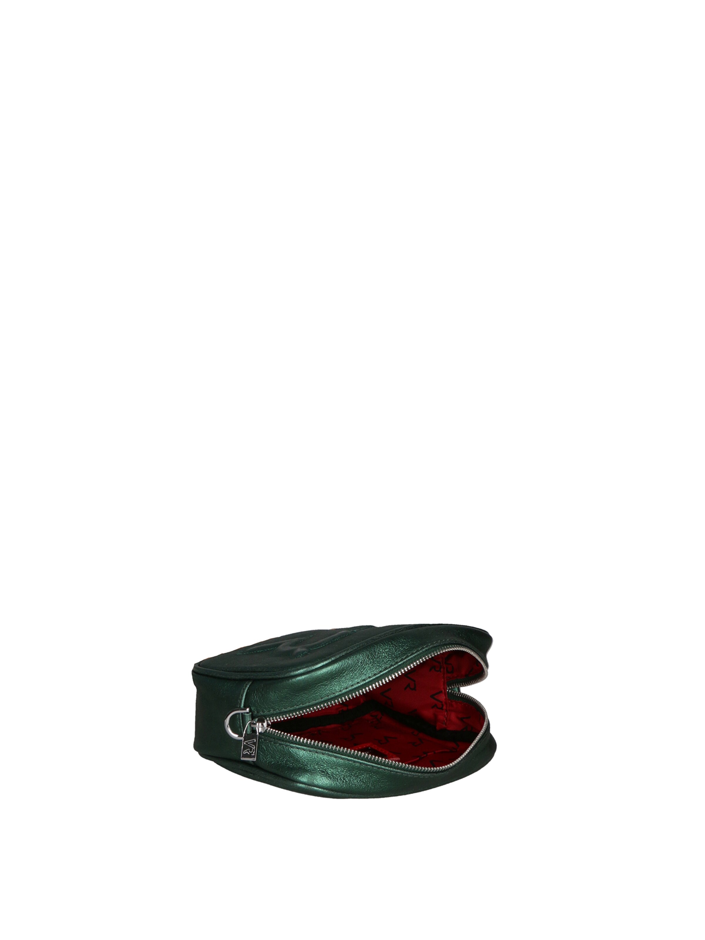 Borsa a tracolla 'Borsa a Tracolla Donna Pelle Laminata con Zip' di Virginia Rhinè in verde
