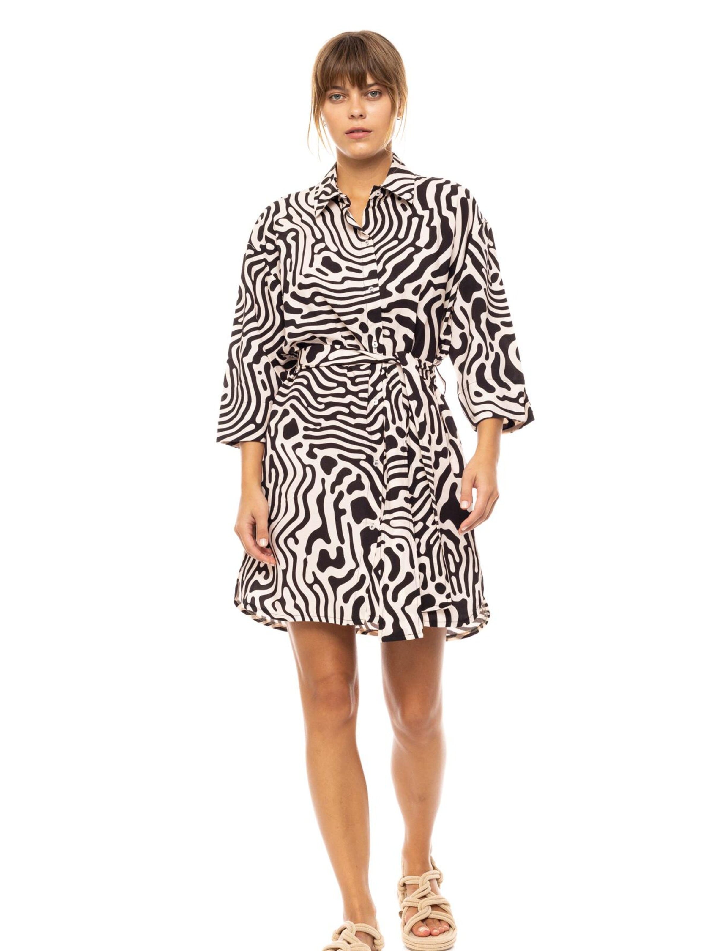 Abito estivo 'BEACHWEAR BLACK GEO' di Pink Label in nero: frontale