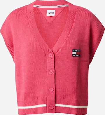 Tommy Jeans Strickjacke in Pink: predná strana