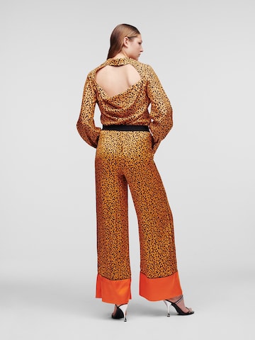 Karl Lagerfeld Široke hlačnice Hlače | rumena barva
