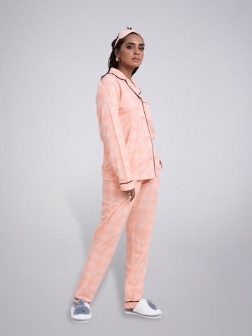 LEAFLETIC Pajama 'Leafletic Women’s Night Wear Long set' in Orange