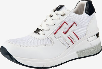 TOM TAILOR Sneaker in rot / schwarz / silber / weiß, Produktansicht