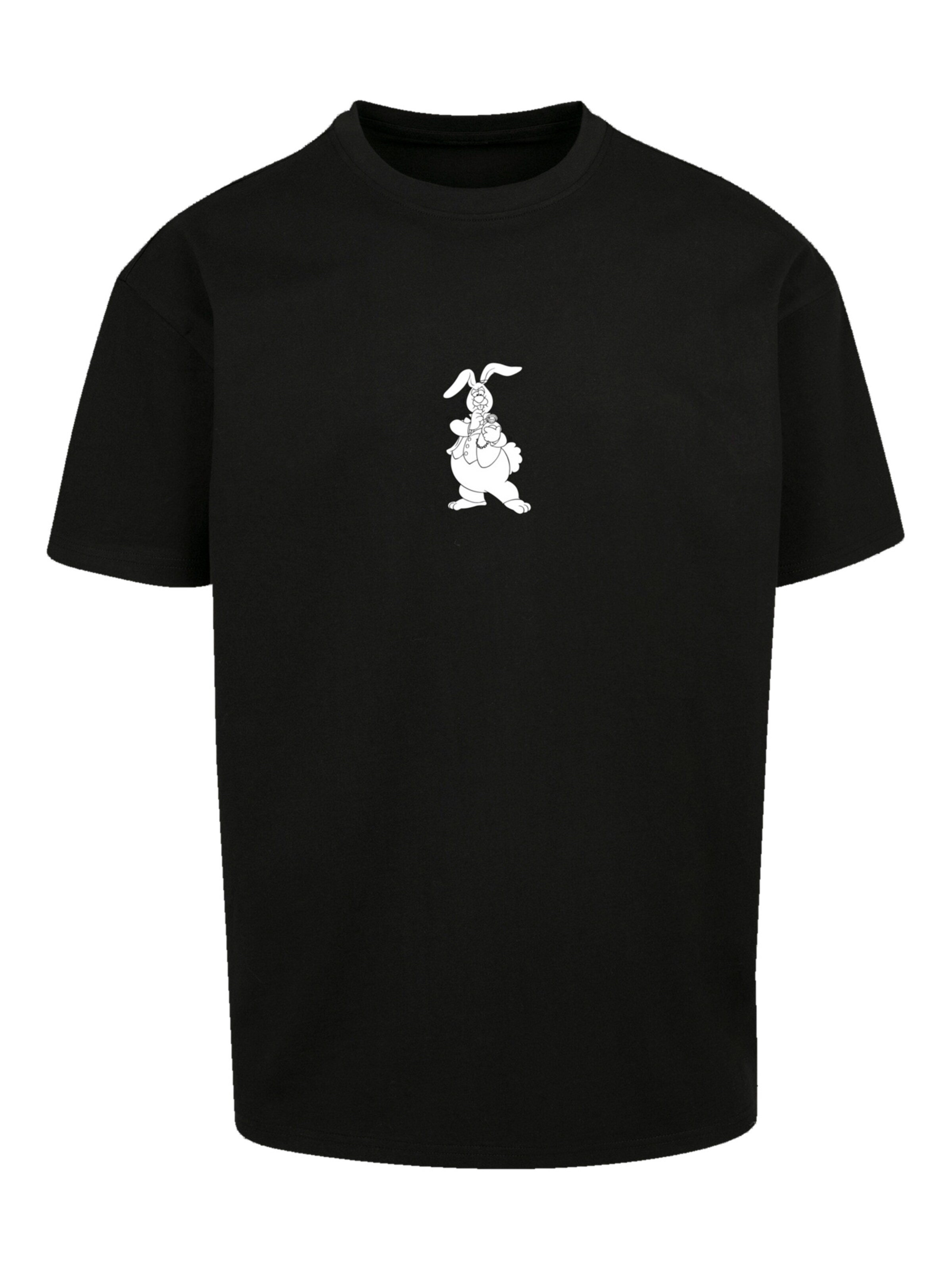 F4NT4STIC Shirt 'Alice im Wunderland Heroes of Childhood' in Zwart: voorkant