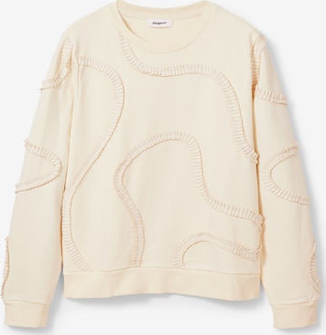 Sweat-shirt Desigual en beige : devant