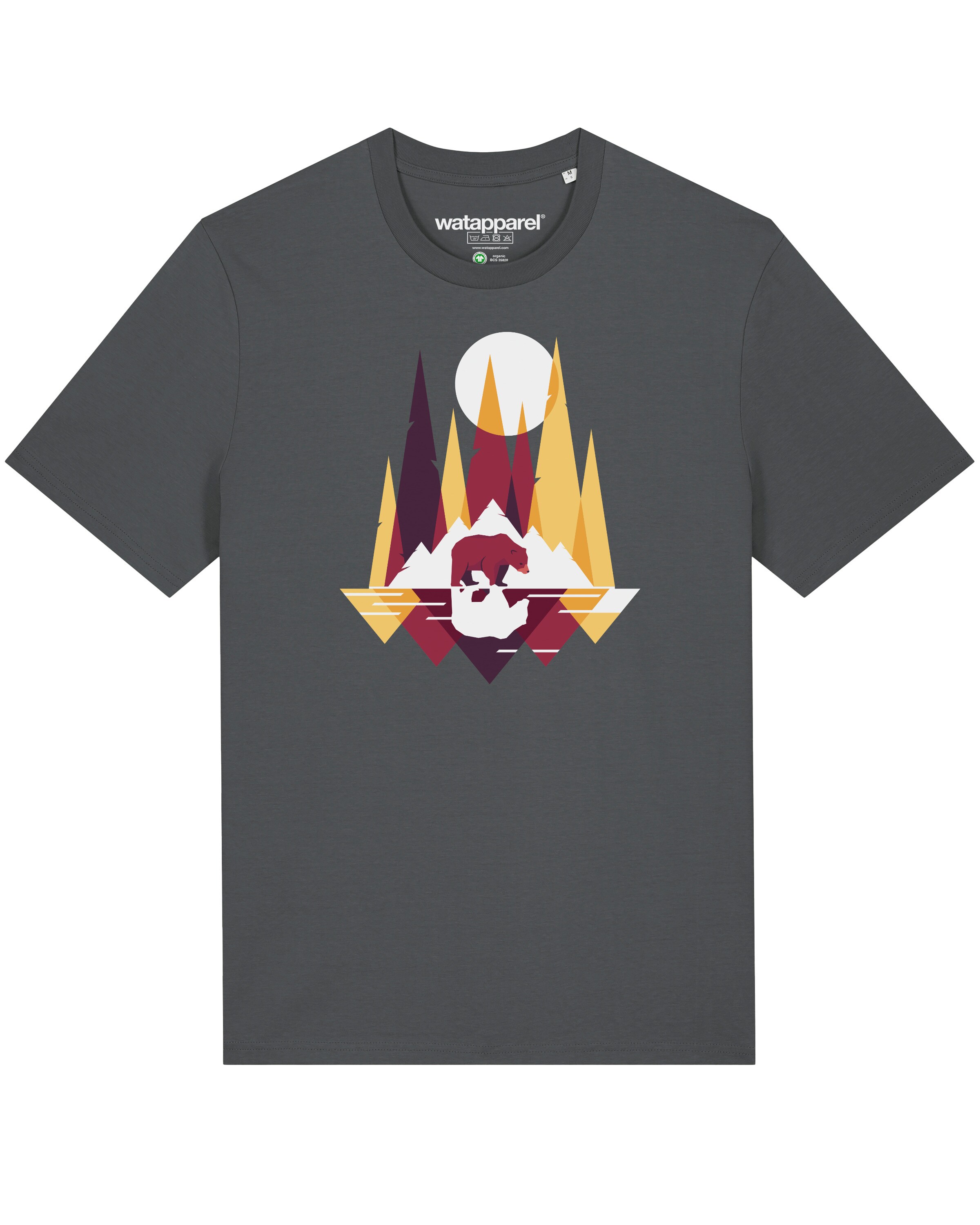 Maglietta ' Von Bären und Bergen ' di Watapparel in grigio: frontale