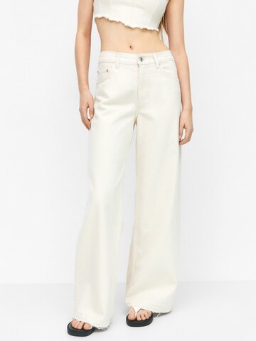 Pull&Bear Wide Leg Jeans in Beige