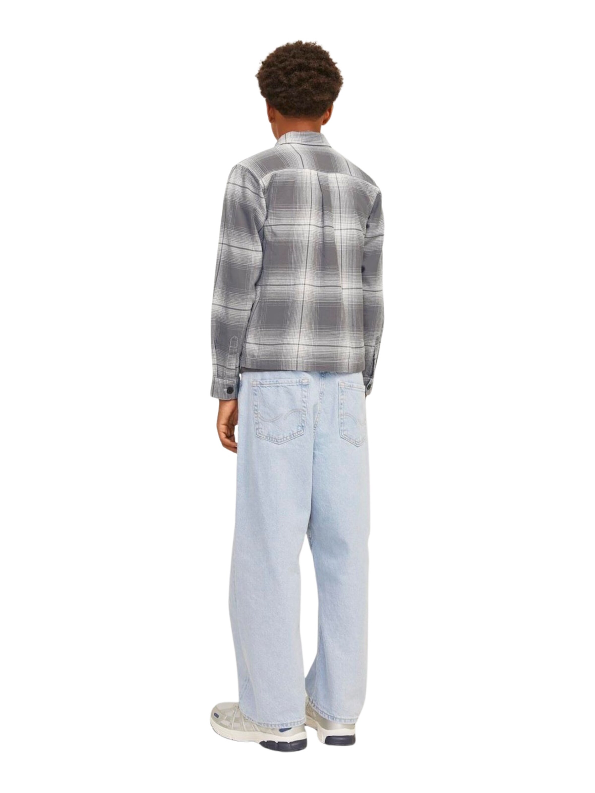 Jack & Jones Junior Comfort fit Button up shirt 'CHARLIE CHECK' in Grey