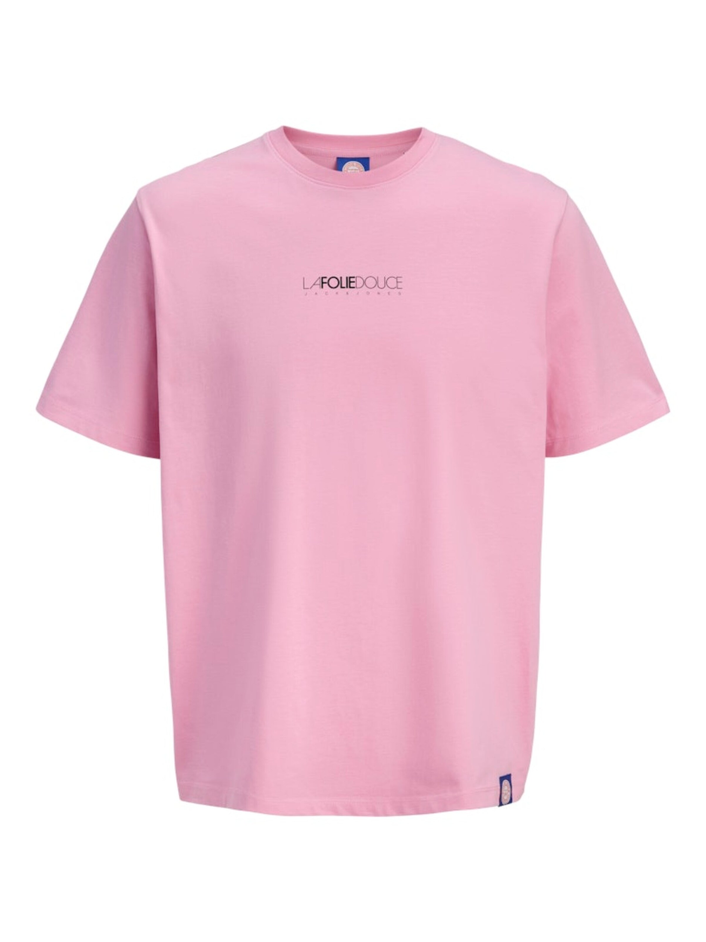 JACK & JONES Shirt 'JORFOLIE HAZE TEE SS CREW NECK' in Pink: front