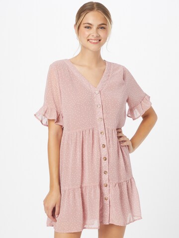 In The Style Curve Shirt Dress 'DANI' in Pink: front