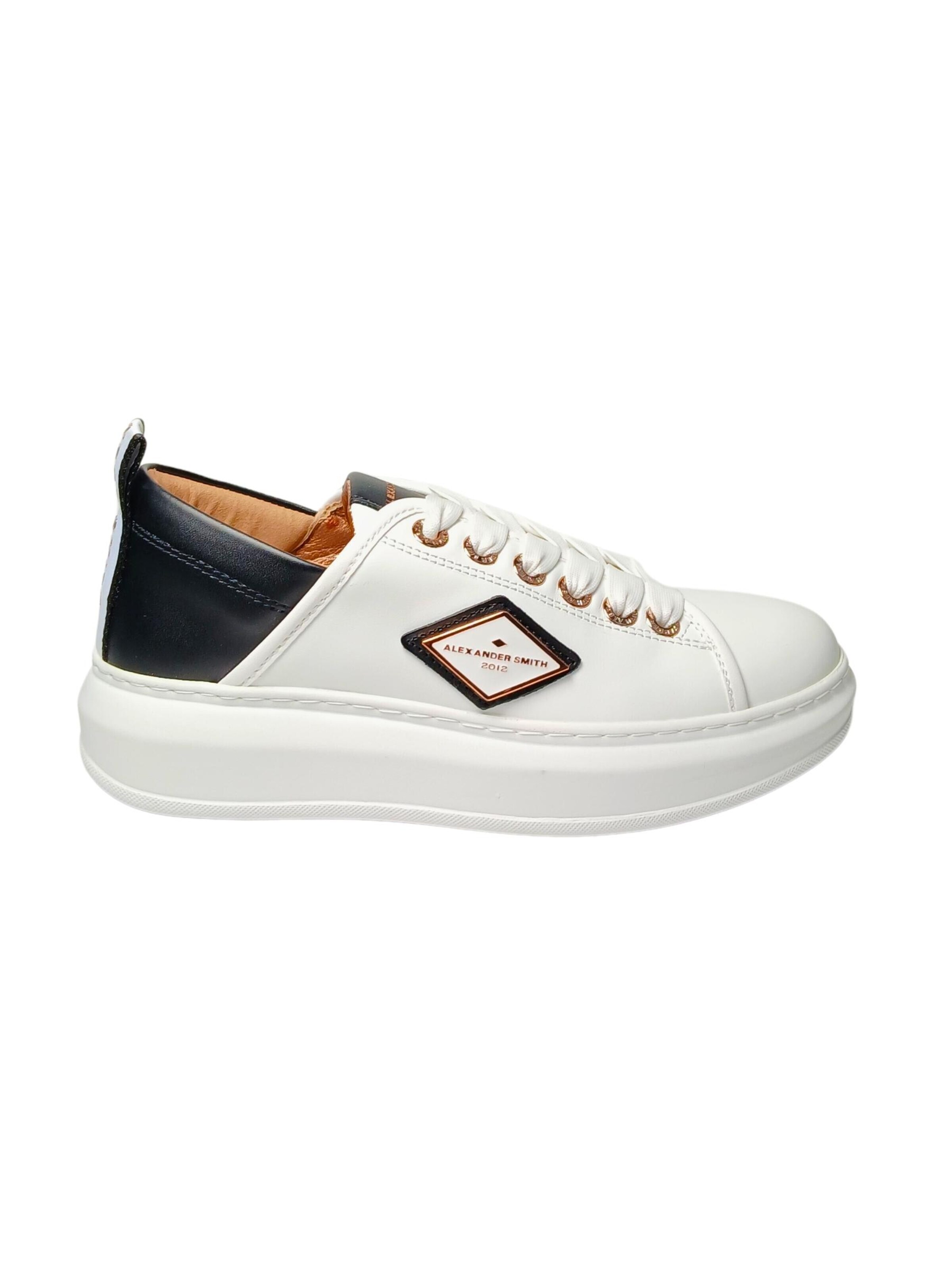 Sneaker bassa di Alexander Smith in bianco: frontale
