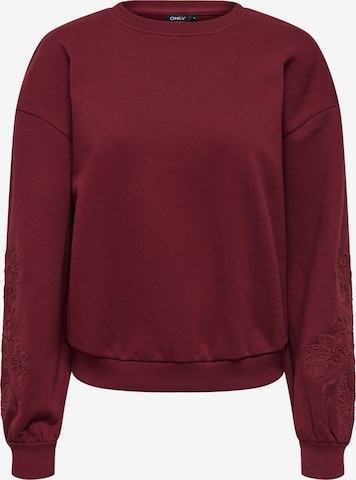 Sweat-shirt 'ONLBrooklyn' ONLY en rouge : devant