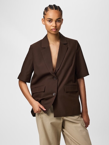 PIECES Blazer 'PCBOSELLA' in Brown: front
