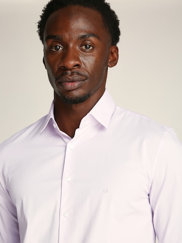Calvin Klein Slim fit Button Up Shirt in Purple