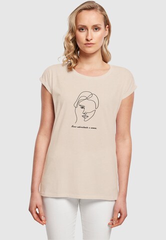 Merchcode T-Shirt 'WD - Woman Figure' in Beige: predná strana