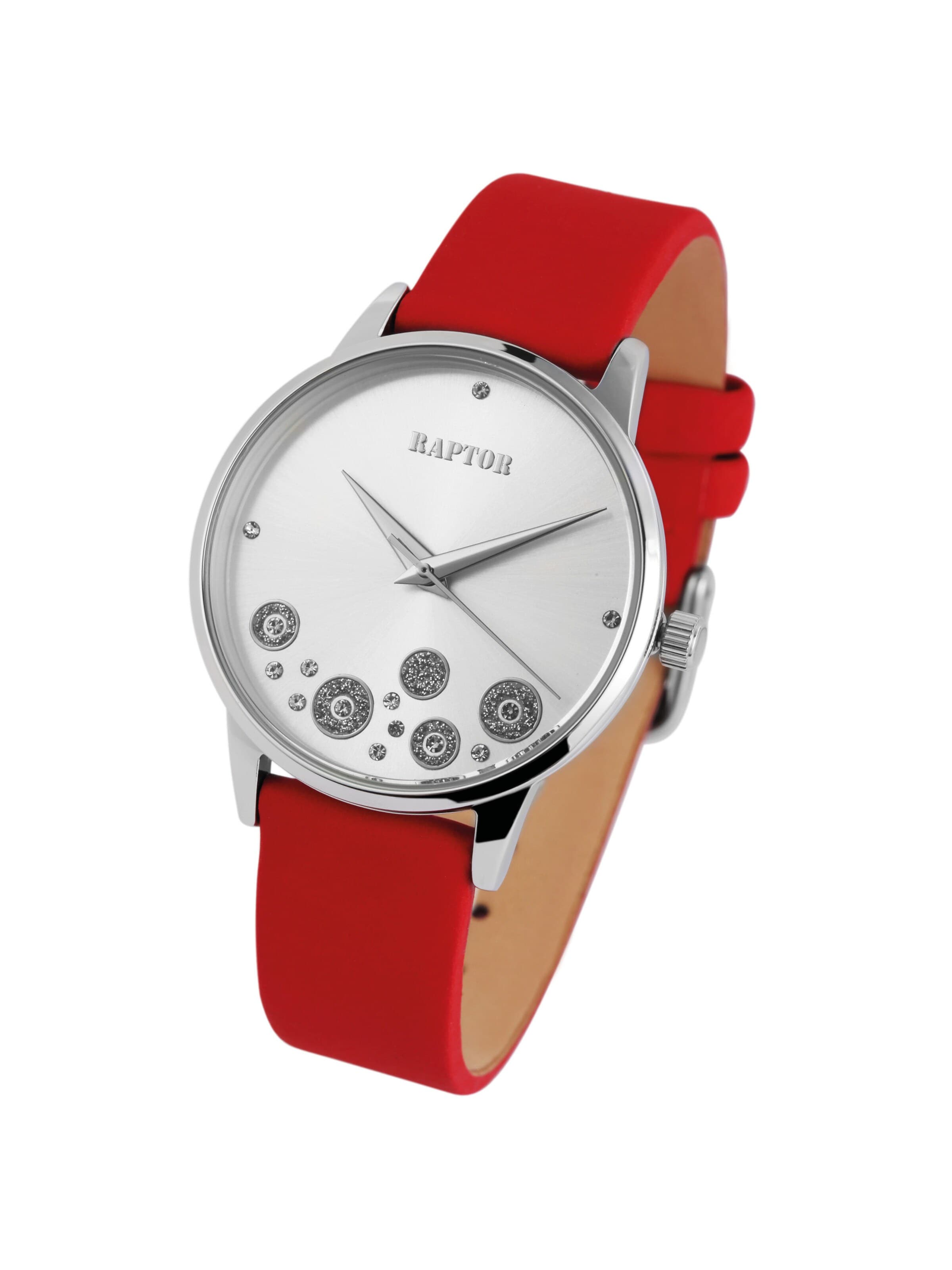 Raptor Analog Watch 'mit Echtlederband, 3 ATM' in Red: front