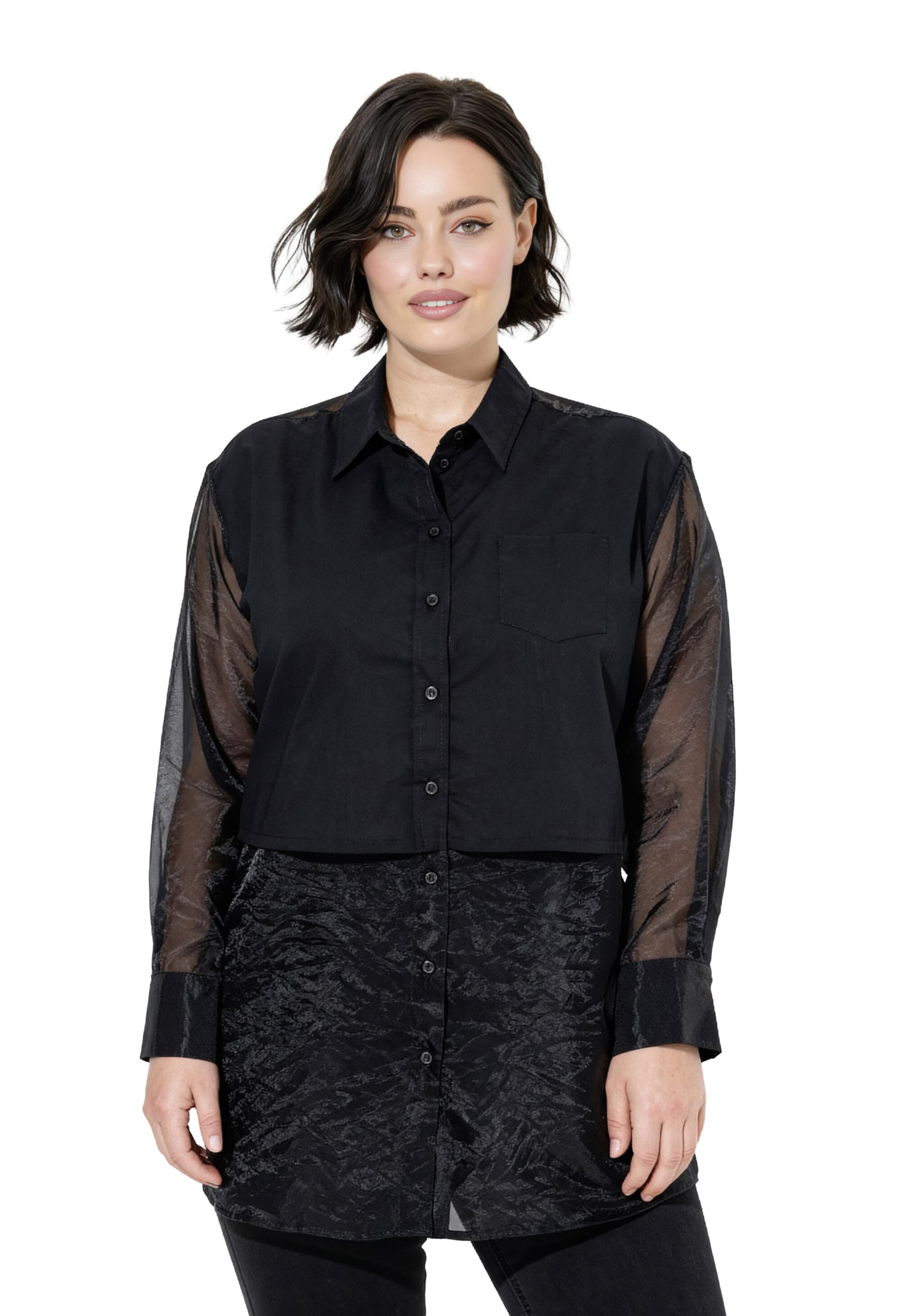 Ulla Popken Blouse in Black: front
