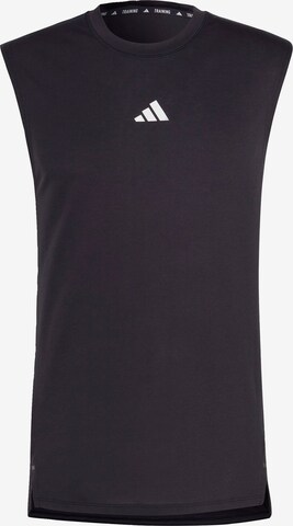 ADIDAS PERFORMANCE - Camisa funcionais 'Power Workout' em preto: frente