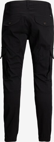 Effilé Pantalon cargo 'Paul' JACK & JONES en noir