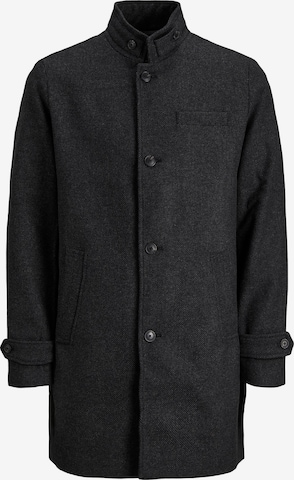 Jack & Jones Plus Between-Seasons Coat 'Melton' in Grey: front