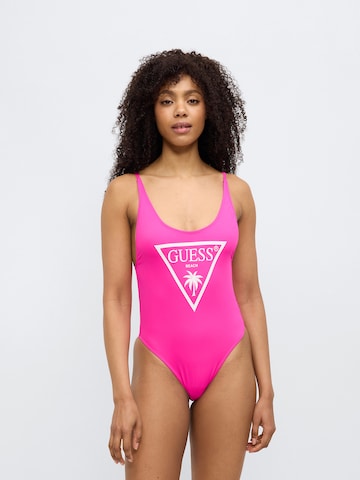 GUESS Bustier Strój kąpielowy 'VIOLET' w kolorze różowy: przód