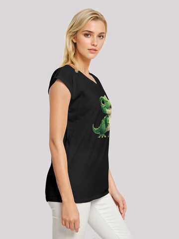 F4NT4STIC Shirt 'Süßer Grüner Dino' in Black