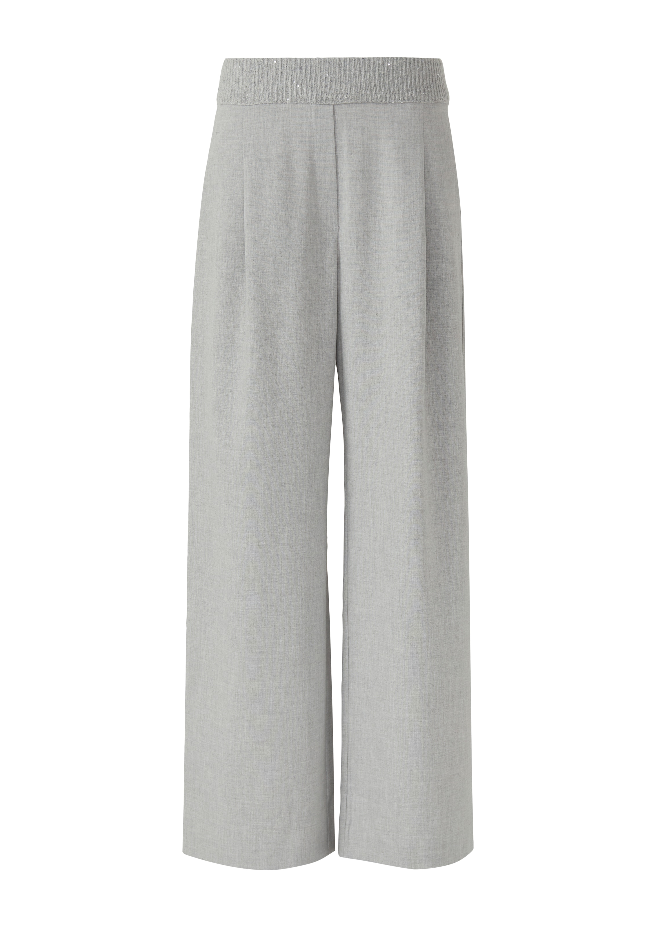 s.Oliver BLACK LABEL Wide Leg Bundfaltenhose in Grau: Vorderseite