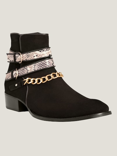 MAD TIGERS Boots 'SNAKE BUCKLE' in de kleur Zwart, Productweergave