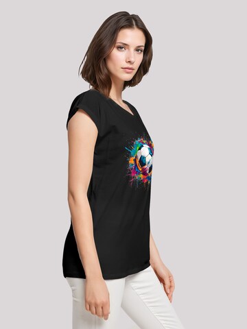 F4NT4STIC Shirt 'Bunte Fußball Grafik' in Black
