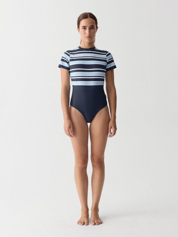 SEABASS High neck Swimsuit 'Women Swimsuit Rae' in Blue: front
