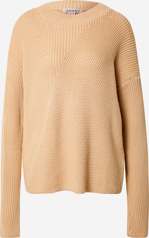 Pull-over Unique21 en beige : devant