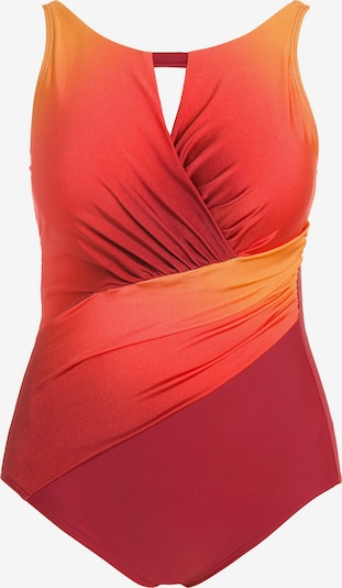 Ulla Popken Badpak in de kleur Sinaasappel / Rood, Productweergave