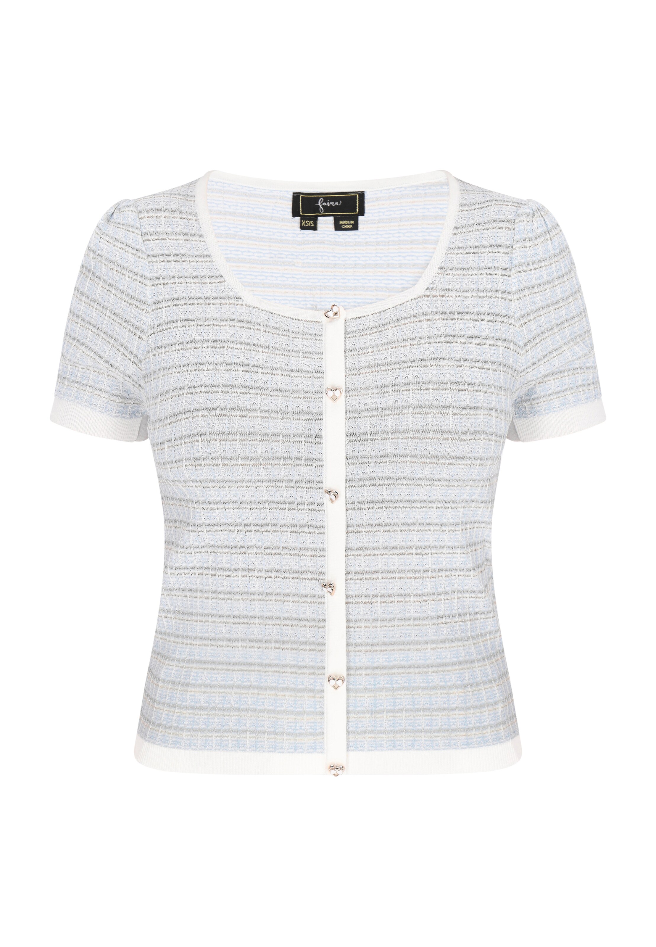 faina Плетена жилетка 'Fashion Look' в синьо: отпред