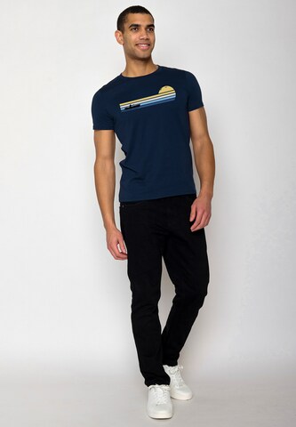 GREENBOMB Shirt 'Nature Canoe River' in Blauw
